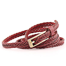 Load image into Gallery viewer, 103cm Women Stretch Twist Woven Belt Wax Rope Braided Waistband Fashion Casual Female Belt For Jeans Dress Metal Buckle Belts
