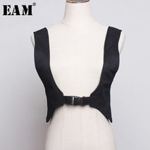 Load image into Gallery viewer, [EAM]  Black Brief  Split Joint Strapless Belt Personality Women New Fashion Tide All-match Spring Autumn 2020 1H614
