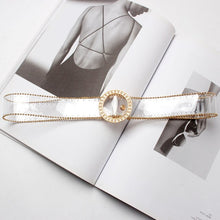 Load image into Gallery viewer, Clear belt woman transparent belts for women 2020 white pearl belt designer cinturon mujer plastic PVC waistband ladies cintos
